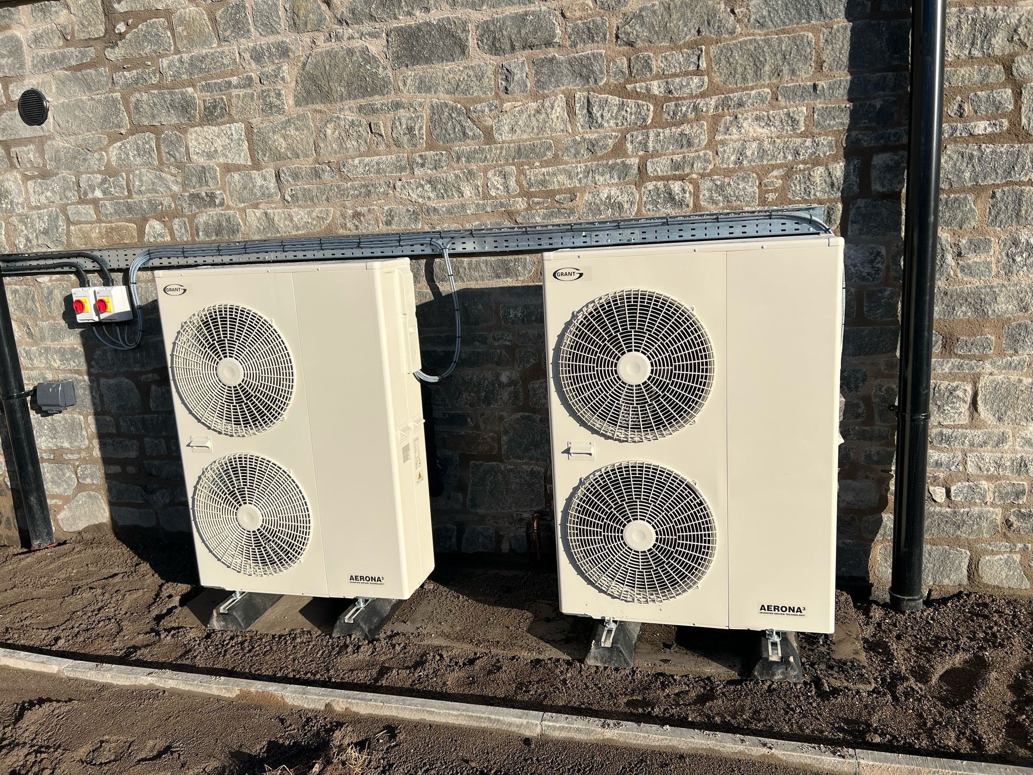 Twin air source heat pumps
