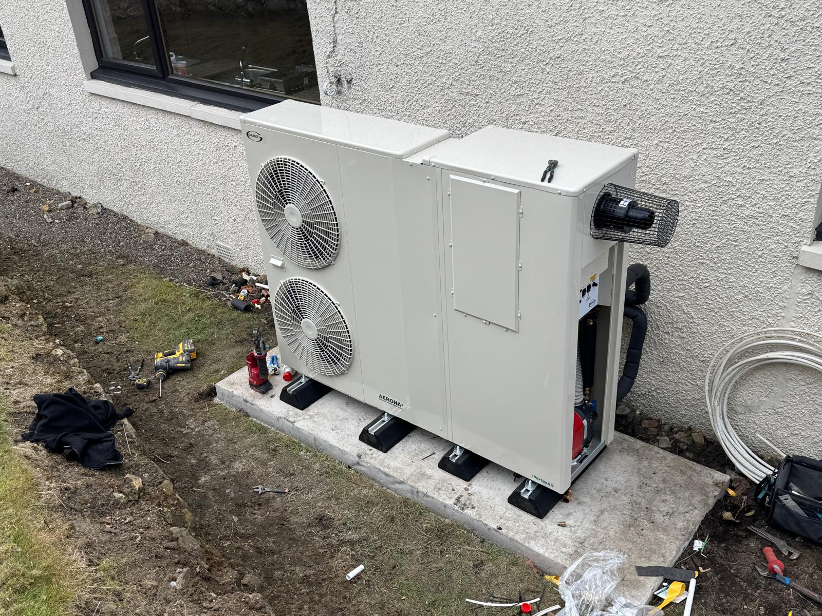 Air source heat pump installation